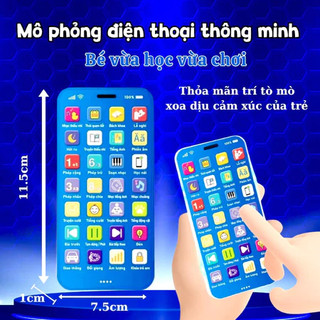 Điện thoại đồ chơi trẻ em có nhạc thiếu nhi tiếng Việt đèn LED đồ chơi âm thanh cho bé vui chơi