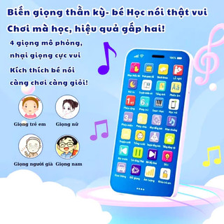Điện thoại đồ chơi trẻ em có nhạc thiếu nhi tiếng Việt đèn LED đồ chơi âm thanh cho bé vui chơi