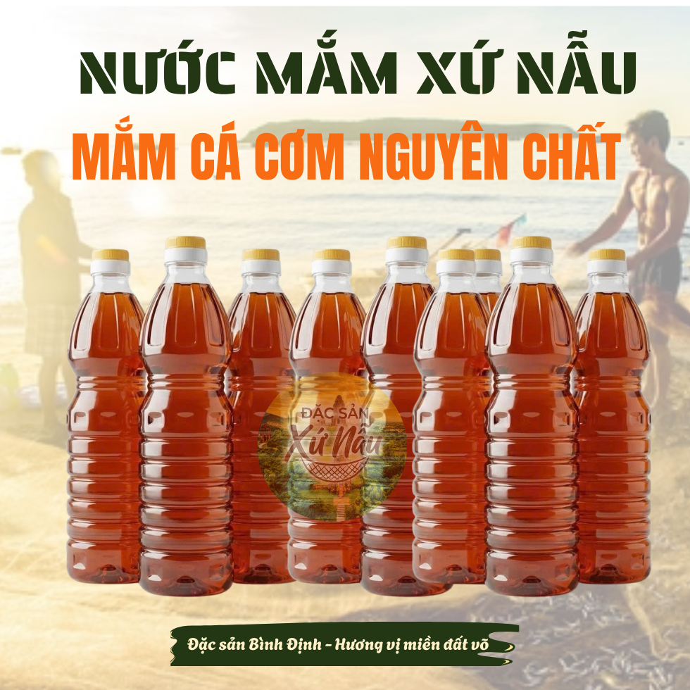 (CHAI 500ml) Nước Mắm Tam Quan Bình Định - Nước mắm cá cơm - Đặc sản Bình Định - Nguyên chất 100%