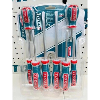 Bộ tua vít dẹp - bake TOTAL chính hãng,bộ tô vít đa năng thép CR-V siêu bền,tay cầm chống trượt DNTT