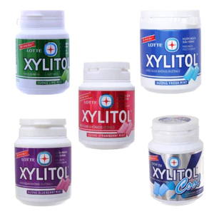 Kẹo gum không đường Lotte Xylitol fresh mint hũ 55.1g (HỦ XANH DƯƠNG)