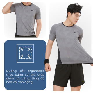Áo thun nam thể thao Velosar RTS-60091A tập Gym, Tennis, Pickleball thoải mái, thấm hút, nhanh khô