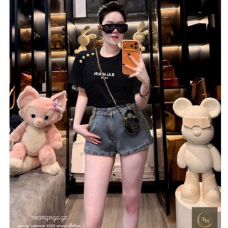 QCL1 Set mix dời áo phông khuy vai + quần sooc phối khuy mới về siêu hot sang chảnh