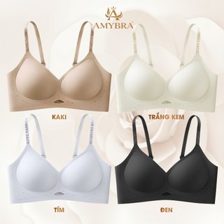 Áo Ngực Nữ Đúc Su không Gọng Dây Chữ Cá Tính - Áo Lót Nữ Cài Sau Nâng Ngực Tự Nhiên AMYBRA A960