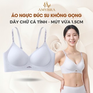 Áo Ngực Nữ Đúc Su không Gọng Dây Chữ Cá Tính - Áo Lót Nữ Cài Sau Nâng Ngực Tự Nhiên AMYBRA A960