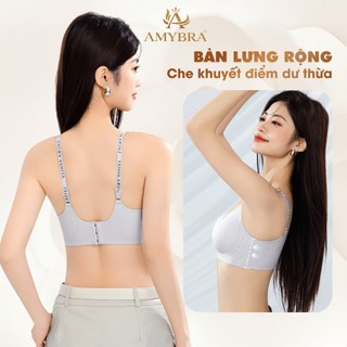 Áo Ngực Nữ Đúc Su không Gọng Dây Chữ Cá Tính - Áo Lót Nữ Cài Sau Nâng Ngực Tự Nhiên AMYBRA A960