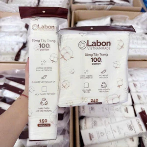 GÓI 150-240 MIẾNG BÔNG TẨY TRANG LABON 3 LỚP, COTTON 100% ÊM DỊU CHO DA