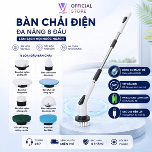 Máy vệ sinh 9 đầu cọ, Chổi chà sàn ĐA NĂNG không dây, màn LED hiển thị, làm sạch mọi ngóc ngách chất liệu bền đẹp