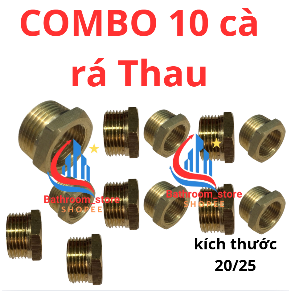 CÀ RÁ,NỐI REN NGOÀI REN TRONG ĐỒNG THAU 27/21mm DÀY ĐẸP. cà rá thau ...