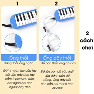 Kèn Melodica 32 Phím Tiêu Chuẩn Cho Bé – Tặng Full Phụ Kiện – Túi + Ống Thổi Ngắn Dài Cho Bé