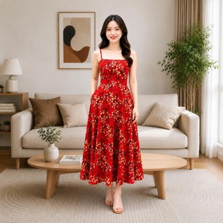 Váy Dáng Suông Nữ Chấm Bi Đi Chơi Đi Biển, Đầm 2 Dây Dáng Xòe Tôn Eo Phù Hợp Đi Chơi Đi Tiệc VD04 - BEEKIDS