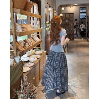𝐏𝐡𝐢𝐞𝐧 𝐅𝟏𝟖 | z024 Chân Váy Caro Dáng Dài Xoè Viền Bèo