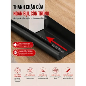 Thanh PVC chặn khe cửa ngăn côn trùng, hơi máy lạnh, cách âm tiện dụng 93x4.5x3cm