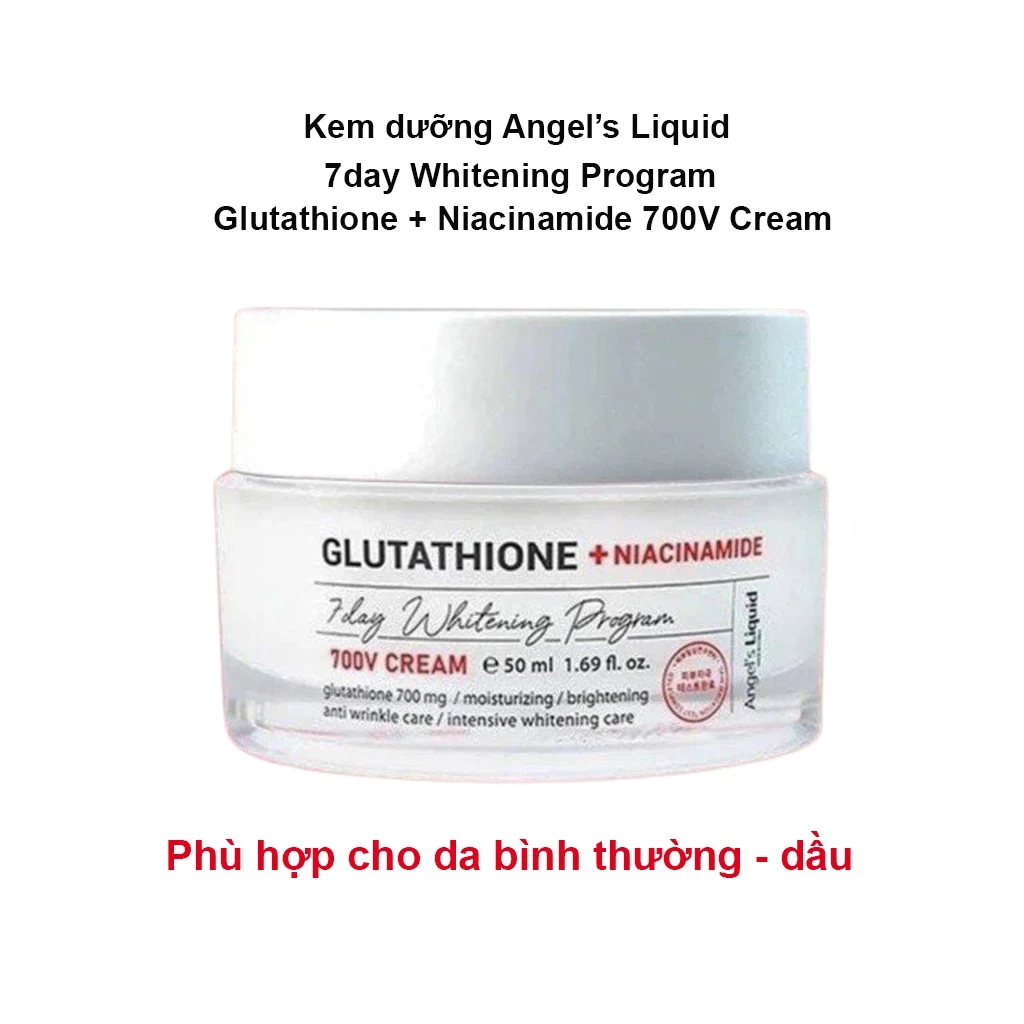 Nước Thần, Tinh chất& Kem Dưỡng Angel's Liquid Glutathione+Niacinamide 7 Day Whitening Program 700V - Ever Queen