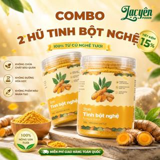 Combo 2 Hũ Tinh Bột Nghệ Đỏ Nguyên Chất Lạc Yên Foods - Bột Nghệ Sấy Lạnh Mix Mật Ong Dễ Uống Quà Tặng Sức Khỏe Ý Nghĩa