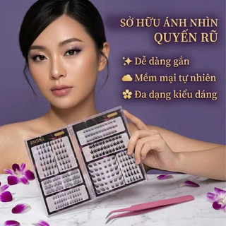Lông Mi Giả Sẵn Keo Dạng Cụm, Lông Mi Giả Tự Nhiên Dễ Gắn, Lông Mi Giả Từng Cụm Tự Nhiên Đa Dạng Mẫu