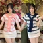 Áo Thun Nữ Kẻ Viền To Quàng Khăn Cổ Đáng Yêu Chất Thun Cotton Mềm Co Dãn