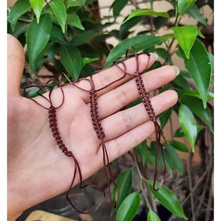 Dây buộc, giữ nắp ấm, bình nước được đan bằng chỉ may PE cao cấp màu nâu đậm