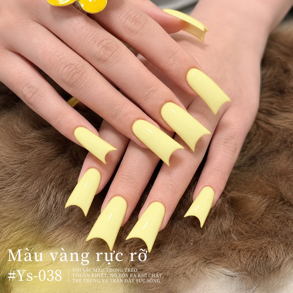 XEIJAYI 10ml - Sơn móng tay dạng gel màu vàng tươi mới, màu sắc bền lâu, phù hợp cho mọi mùa.