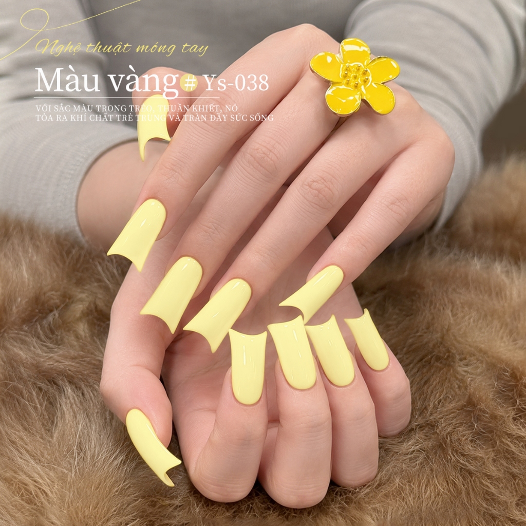 XEIJAYI 10ml - Sơn móng tay dạng gel màu vàng tươi mới, màu sắc bền lâu, phù hợp cho mọi mùa.