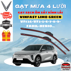 Gạt Mưa LIMO GREEN, Gạt MƯA Ô Tô Các Dòng Xe VINFAST VF8, VF9, VF7, VF6, VF5, 3, VFe34,HERIO, Silicon 4 Lưỡi Gạt Sạch Êm