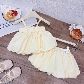 S288-[tomnaukids] Set áo 2 dây phối quần bí vải gió cực kỳ mát cho bé gái size từ 8-30Kg