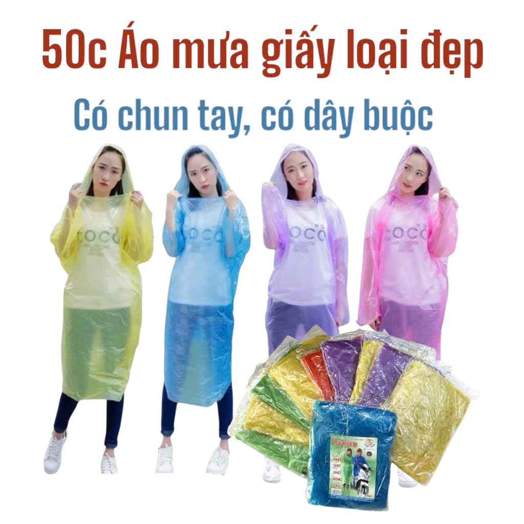 Combo 50 áo mưa trong suốt siêu dai siêu bền không mùi tiện lợi bỏ túi du lịch