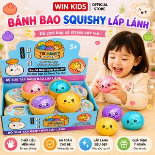 Bánh Bao Squishy lấp lánh đồ chơi bóp tay mềm mại đồ chơi giảm căng thẳng cho bé và người lớn
