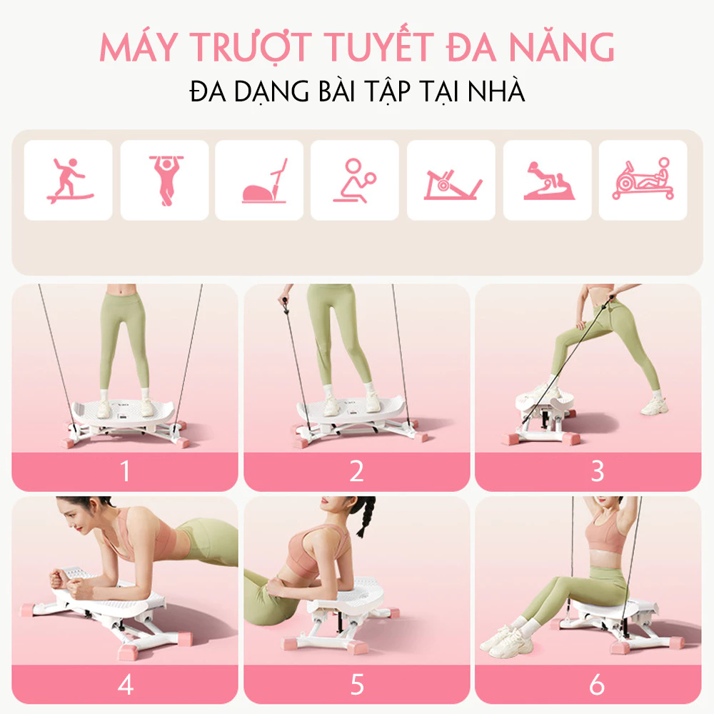 Máy trượt tuyết đa năng cao cấp tại nhà, làm đẹp dáng chân, bài tập aerobic, thiết bị tập thể dục tại nhà