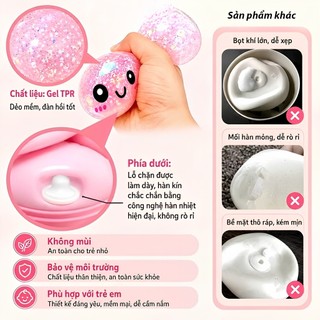 Bánh Bao Squishy lấp lánh đồ chơi bóp tay mềm mại đồ chơi giảm căng thẳng cho bé và người lớn