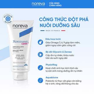 Kem dưỡng cho da rất khô hoặc kích ứng Noreva Xerodiane Emollient Cream 200ML