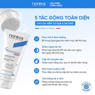 Kem dưỡng cho da rất khô hoặc kích ứng Noreva Xerodiane Emollient Cream 200ML