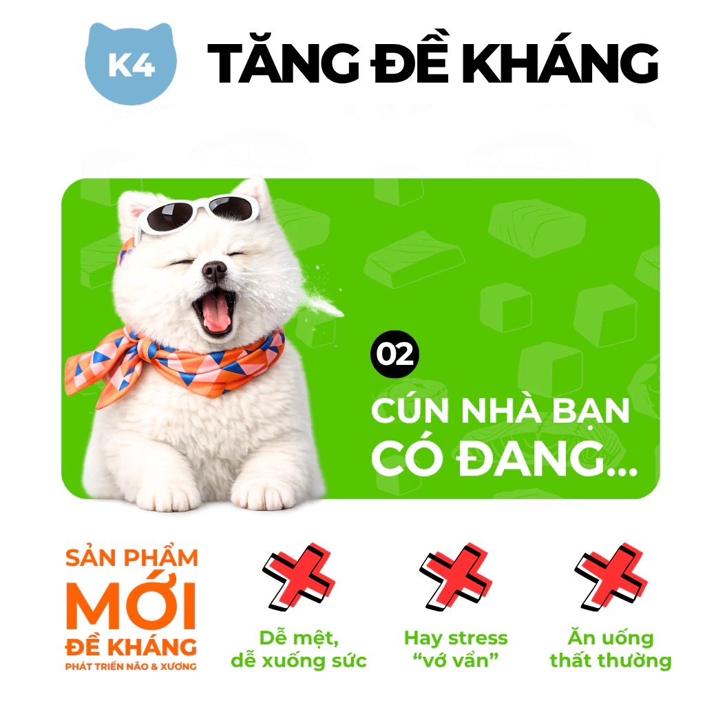 Hạt cho chó Keepo K4 Gói 1KG Sữa dê Cải thiện miễn dịch, DHA, Vitamin D3 phát triển não & xương
