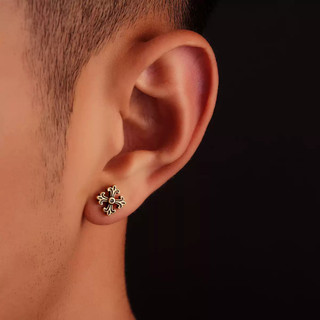 SNUOFO - Khuyên tai nam nữ thánh giá đuôi én đồng cổ điển đính đá phong cách đường phố cá tính thời trang
