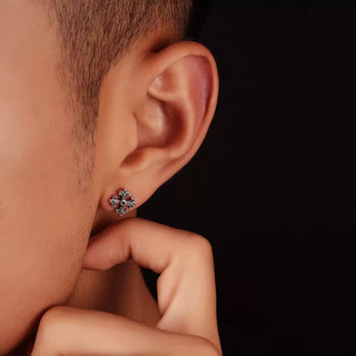 SNUOFO - Khuyên tai nam nữ thánh giá đuôi én đồng cổ điển đính đá phong cách đường phố cá tính thời trang