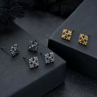 SNUOFO - Khuyên tai nam nữ thánh giá đuôi én đồng cổ điển đính đá phong cách đường phố cá tính thời trang