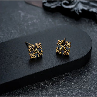 SNUOFO - Khuyên tai nam nữ thánh giá đuôi én đồng cổ điển đính đá phong cách đường phố cá tính thời trang