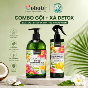 Combo Gội + Xả Hương Nước Hoa Coboté giúp tóc bóng khoẻ, giữ màu tóc nhuộm và lưu hương 480ml/100ml