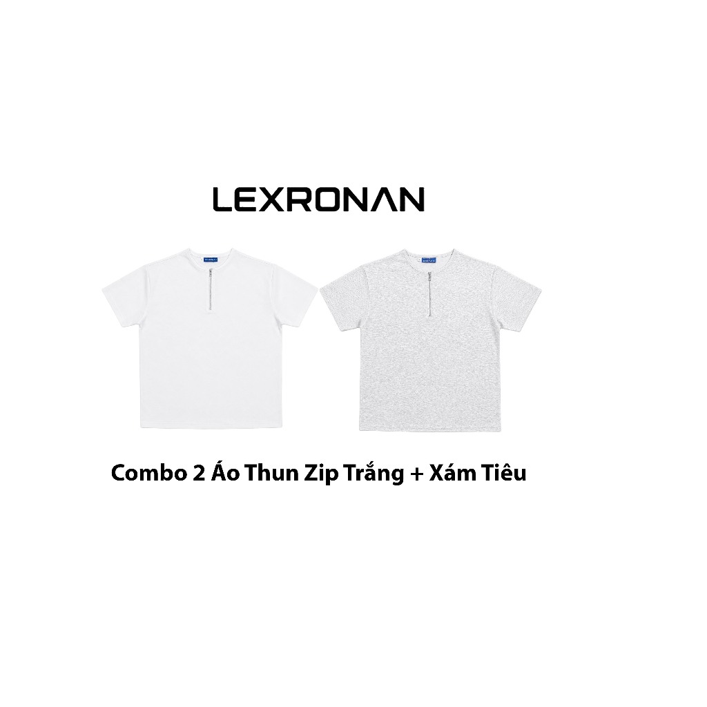 Áo Thun Zip Nam LEXRONAN – Vải Em Bé Co Giãn Mịn Mát, Form Basic, Áo Thun Khóa Kéo Nam #ATZ01