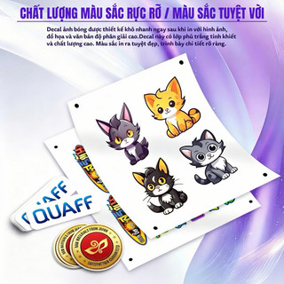 QUAFF Decal ảnh  chính hãng A4 90GSM – Bóng, tự dính, in được – Đồ DIY”