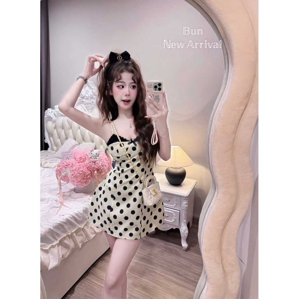 Váy 2s bi phối ren cưng xỉu đi chơi