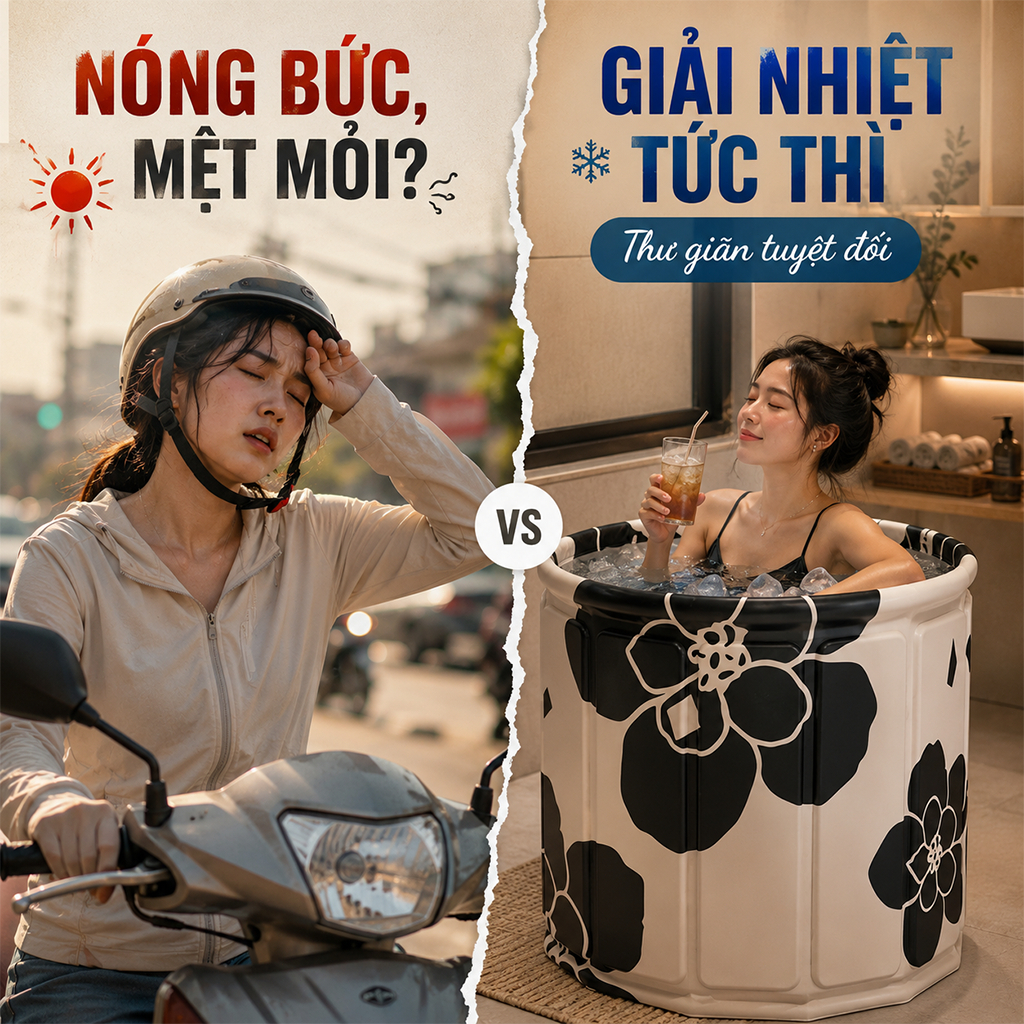 𝐎𝐥𝐢𝐟𝐞 Bồn Tắm Gấp Gọn Người Lớn Spa Tại Nhà Giải Nhiệt Mùa Hè Cho Phòng Tắm Nhỏ Cao Cấp Tắm Ngâm Tại Nhà Bồn Tắm Chill