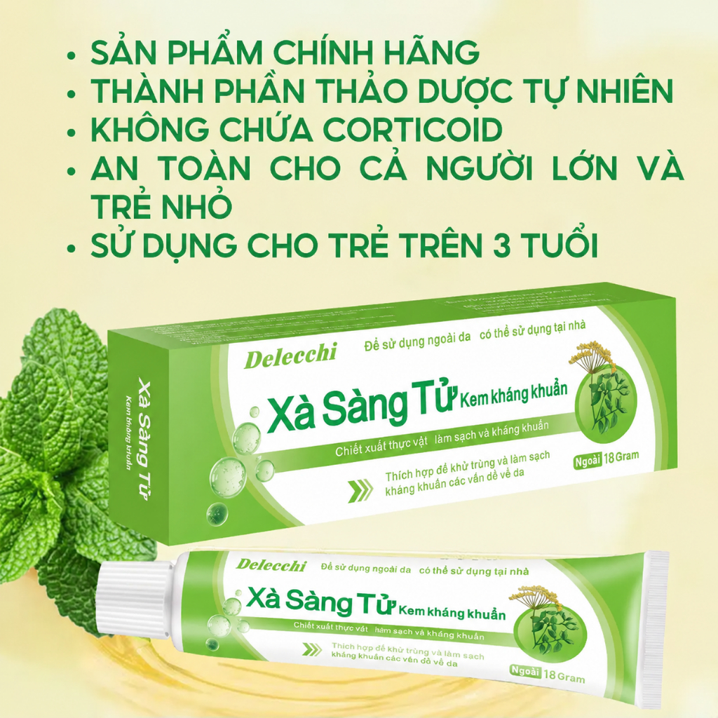 🌿Xà Sàng Tử Kem dưỡng da 18g – Hỗ trợ giảm ngứaDa mềm mịn, không còn cảm giác khó chịu  Giảm đỏ, phù hợp da nhạy cảm