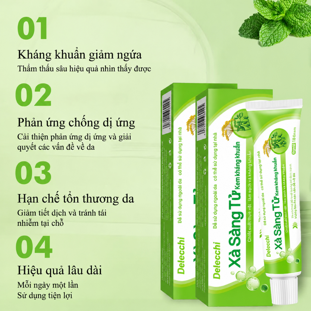 🌿Xà Sàng Tử Kem dưỡng da 18g – Hỗ trợ giảm ngứaDa mềm mịn, không còn cảm giác khó chịu  Giảm đỏ, phù hợp da nhạy cảm