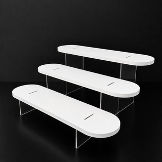 Kệ Bậc Thang Trưng Bày Mỹ Phẩm 3 Tầng Kệ Bậc Thang 8cm Cao Cấp Để Son, Nước Hoa, Trang Điểm – Kệ Mica Trưng Bày Mô Hình
