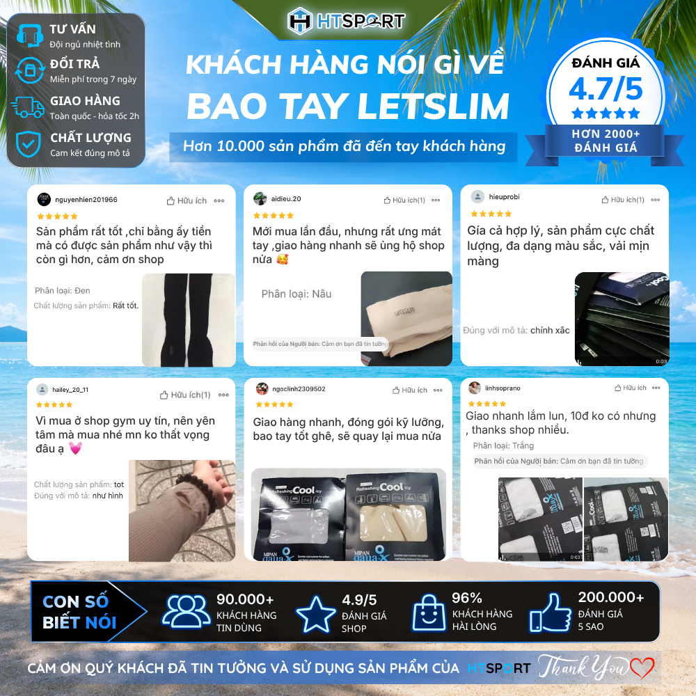 Găng Tay Chống Nắng, Bao Tay Ống Tay Đi Nắng Chống Tia UV Nam Nữ Let's Slim Cao Cấp