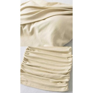 Váy body lệch vai muse drap nhún eo M577