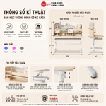(Bản Cải Tiến) Bộ bàn học chống gù Sakawin S110 Bàn học cho bé tiểu học Điều chỉnh chiều cao bằng tay quay. — ảnh 3
