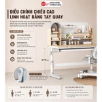 (Bản Cải Tiến) Bộ bàn học chống gù Sakawin S110 Bàn học cho bé tiểu học Điều chỉnh chiều cao bằng tay quay. — ảnh 4