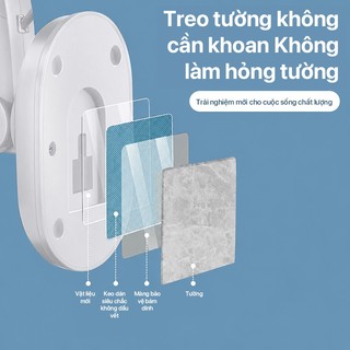 OOKAS Quạt Treo Tường 7 Cánh, Gió Mạnh Siêu Mát, 25W 220V/50Hz,Không Cần Khoan Đục Có Kèm Miếng Dán